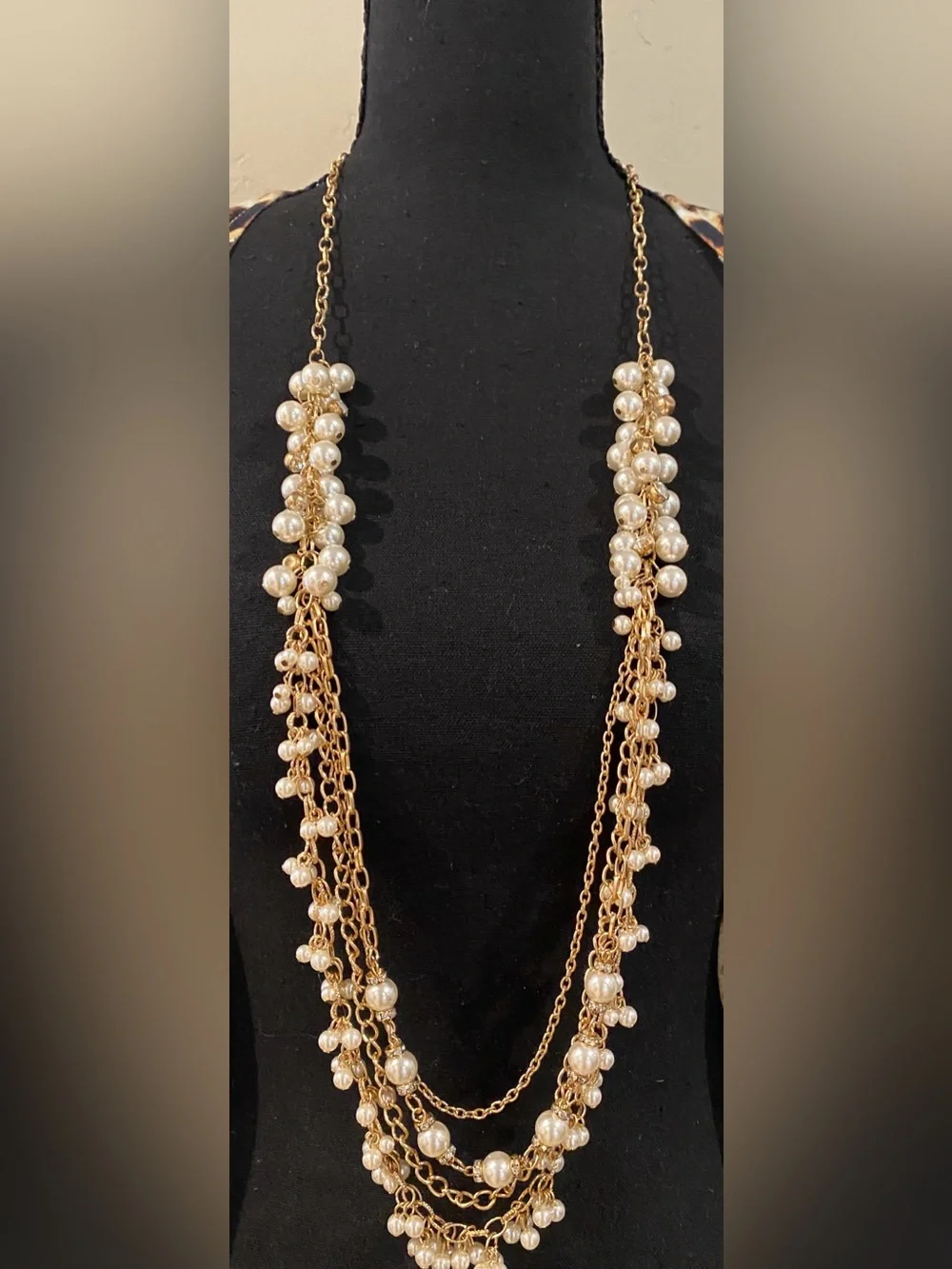 🌟Lucky & Blessed Leopard duster w/ gold tone pearl beads. Sz L both NWT. - Picture 3 of 6